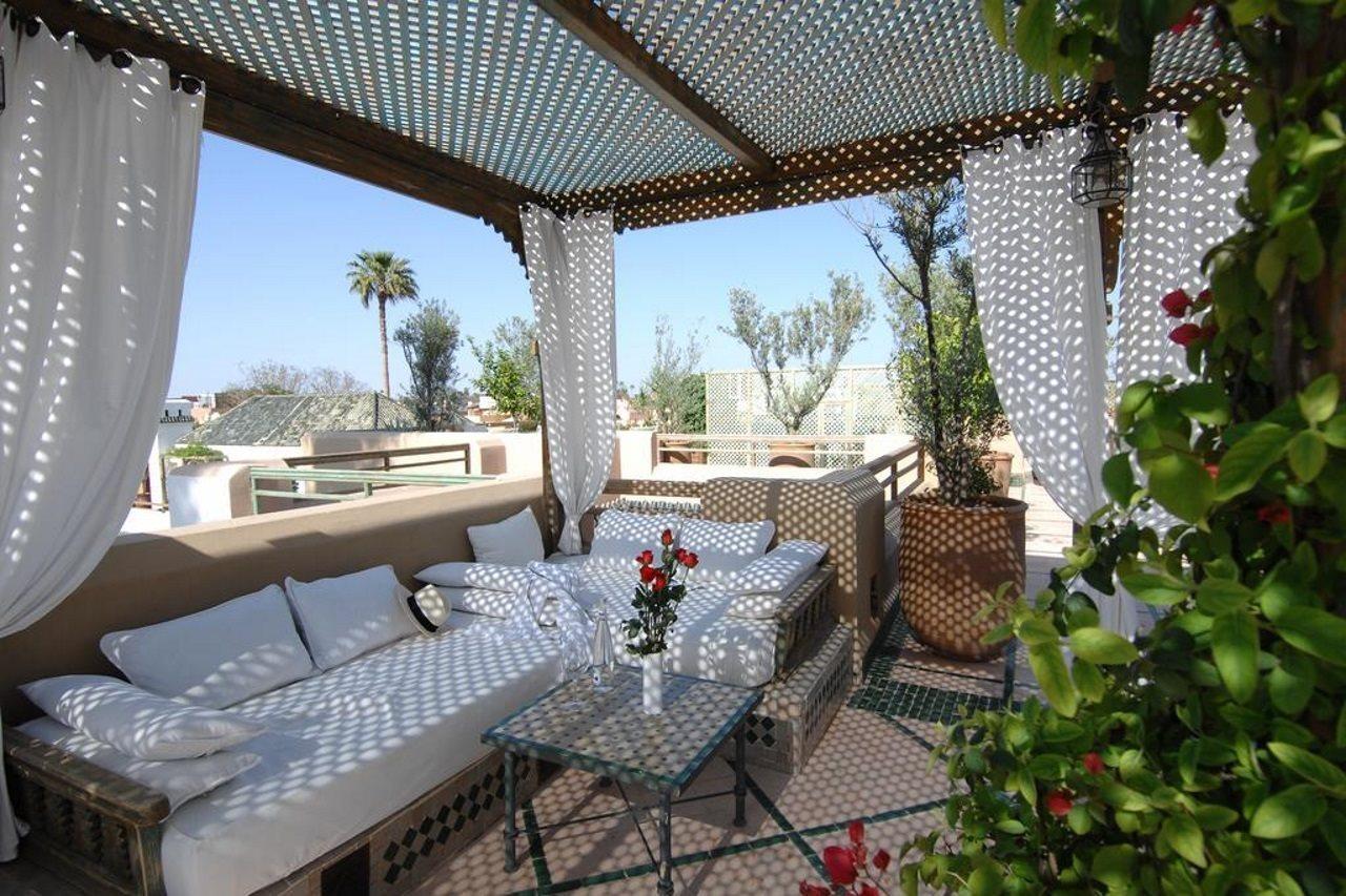 레 자르딘 드 라 메디나 호텔 마라케시 외부 사진 Roof terrace of a riad in Marrakech